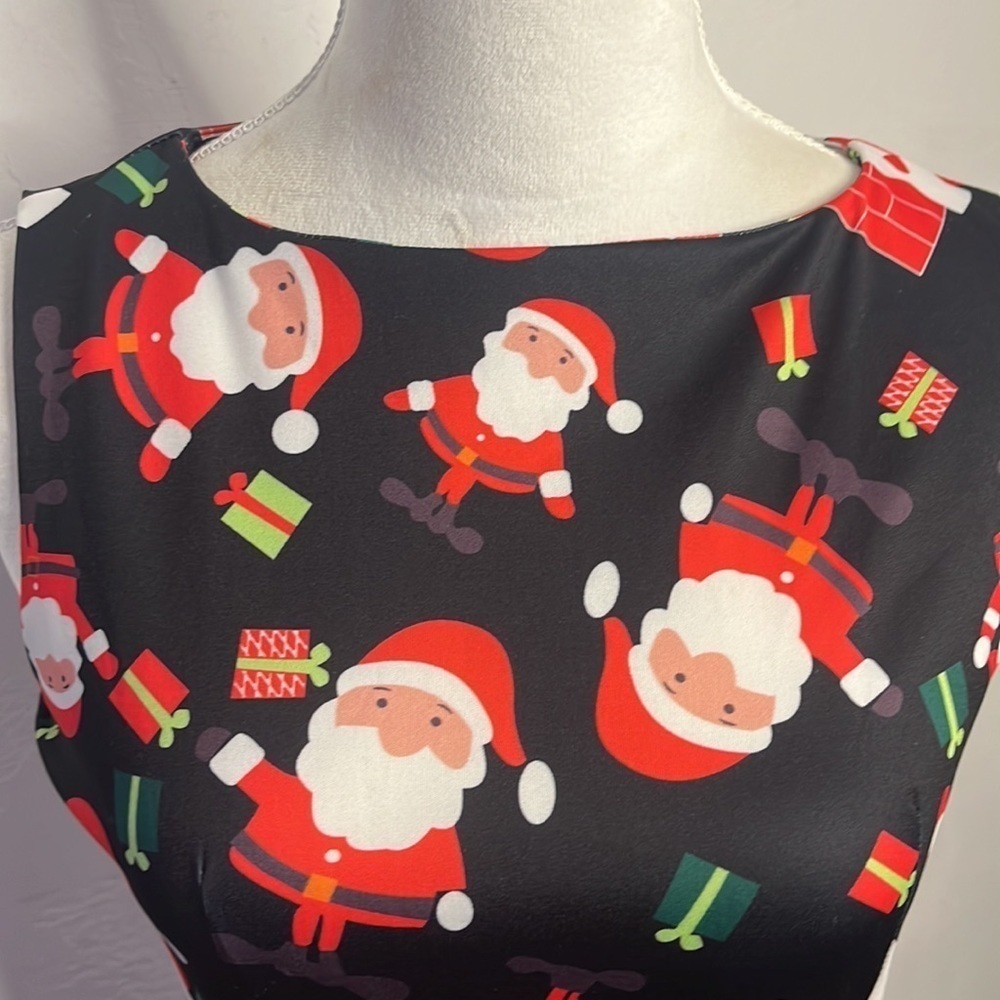Ouges Holiday Santa Christmas Sleeveless Dress Si… - image 7